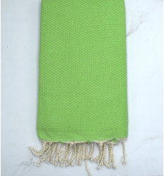 FOUTA nid d'abeille unie vert clair - FOUTA TUNISIA
