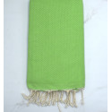 FOUTA nid d'abeille unie vert clair - FOUTA TUNISIA