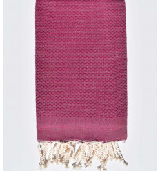 Fouta nid d'abeille unie couleur  violine