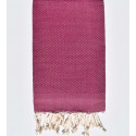 Fouta nid d'abeille unie couleur  violine