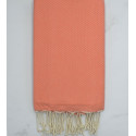 Fouta nid d'abeille orange fluo