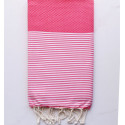 Fouta nid d'abeille rose vif