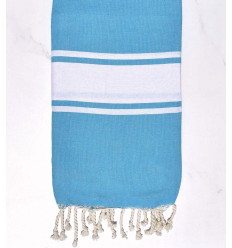 fouta plate bleu azur