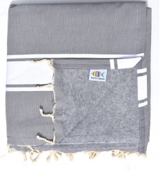 Fouta plate gris doublée...