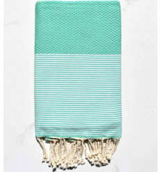 Fouta en nid d'abeille vert opaline