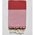 Fouta nid d'abeille rouge bourgogne