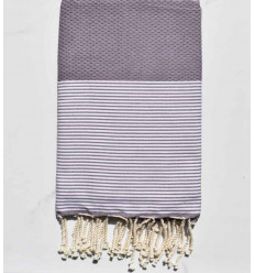 Fouta en nid d'abeille violet d'évêque