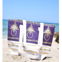 Sac de plage khlela blanc crème et violet