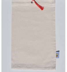 Pochette fouta beige clair nœud pompon rose incarnat