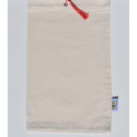 Pochette fouta beige clair nœud pompon rose incarnat