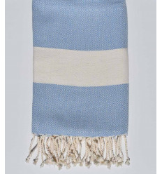 Fouta Chevron Diamant bleu clair