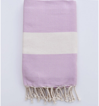 Fouta chevron Diamant rose moyen