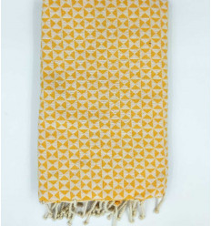 Fouta papillon jaune moutarde