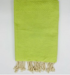 Fouta nid d'abeille unie vert chartreuse clair