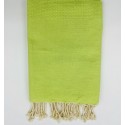 Fouta nid d'abeille unie vert chartreuse clair