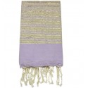toalha de praia liso glicínias com fio de lurex dourado