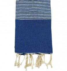 Fouta plate bleu avec lurex