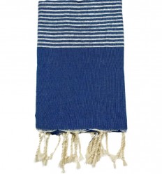 Fouta bleu avec lurex argent