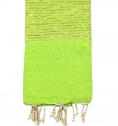 Fouta plate vert fluo avec lurex