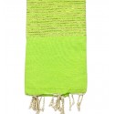 Fouta plate vert fluo avec lurex