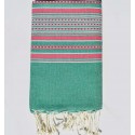 Fouta arabesque vert et rose
