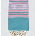 copy of Fouta arabesque couleur sarcelle avec rayures incarnadin
