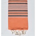 Fouta arabesque orange et gris anthracite