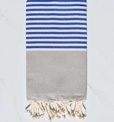 Fouta plate grège rayée...