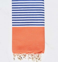 Fouta plate orange rayée...