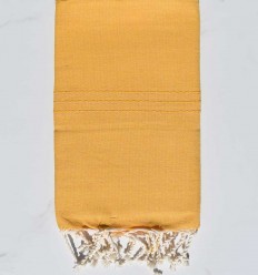 Fouta anglaise jaune moutarde avec surpiqûre