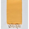 Fouta plate unie jaune moutarde