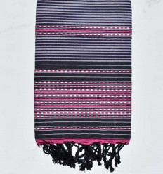 Fouta arabesque violet clair et gris foncé