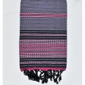 Fouta arabesque violet clair et gris foncé