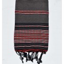 Fouta arabesque grège et gris noir