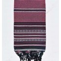 Fouta arabesque anthracite et rose fluo