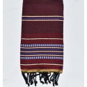 Fouta arabesque rouge foncé avec rayures