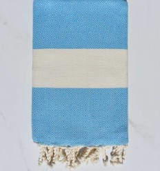 Fouta Diamant bleu céruléen