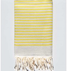 Fouta zèbre blanc crème et jaune