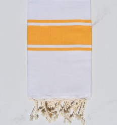 Fouta blanche bandes jaune