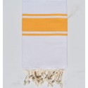 Fouta blanche bandes jaune