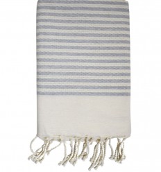 Fouta nid d'abeille zebre gris 2