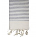 Fouta nid d'abeille zebre gris