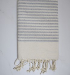 Fouta nid d'abeille zebre gris