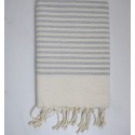 Fouta nid d'abeille zebre gris