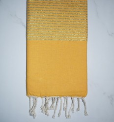 Fouta jaune moutarde avec lurex - FOUTA TUNISIA