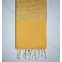 Fouta jaune moutarde avec lurex