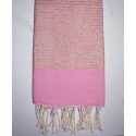 Fouta rose avec lurex - FOUTA TUNISIA