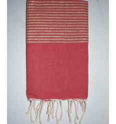 Fouta rouge avec lurex - FOUTA TUNISIA