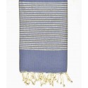 Fouta bleu guède avec lurex argent