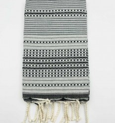 Fouta arabesque gris et noir